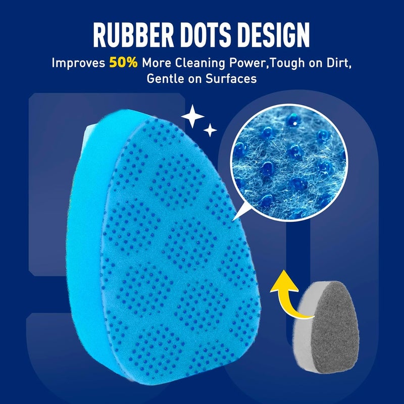 Semiale Scrub Dots Dishwand Refills Sponge Heads, Dish Wand Refill, Scrubber Replacement Head, Non Scratch Brush Soap Filled Dispensing Handle,Heavy Duty Dishwashing Pads Dispenser Dishwasher Cleaning - Image 3